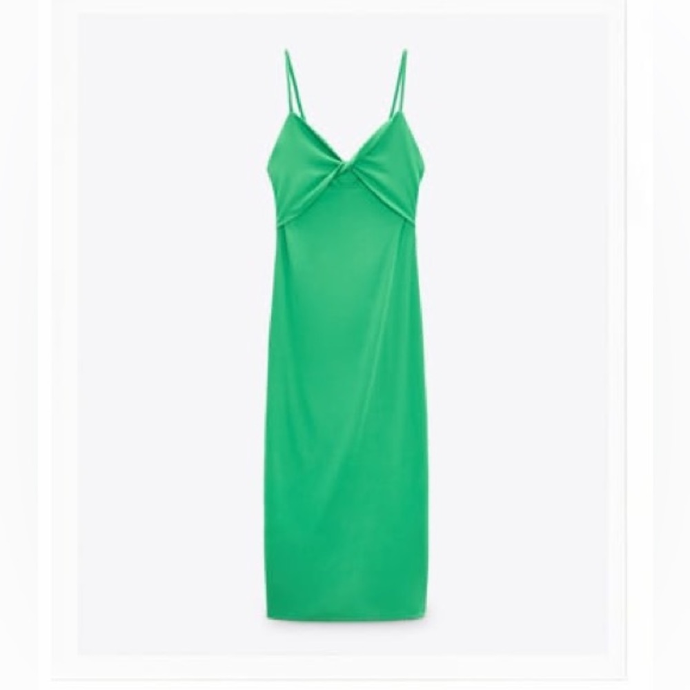 Zara RUCHED DRESS in green